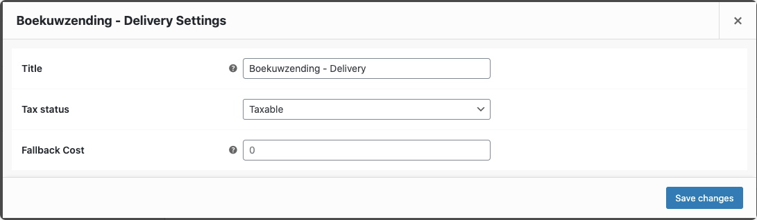 Boekuwzending for WooCommerce: Shipping Settings - 5